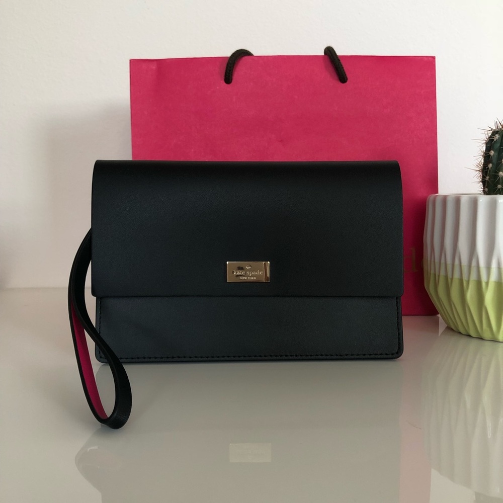 Kate Spade Mollie wristlet, Black/Pink